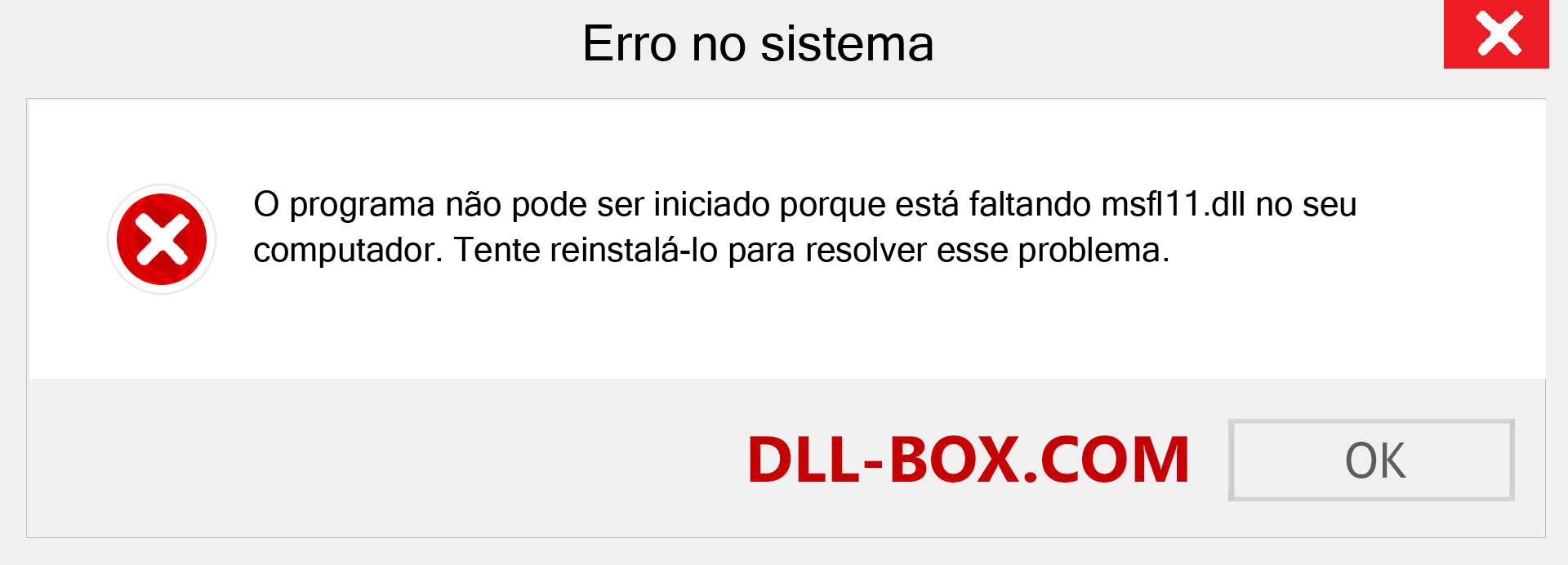 Arquivo msfl11.dll ausente ?. Download para Windows 7, 8, 10 - Correção de erro ausente msfl11 dll no Windows, fotos, imagens